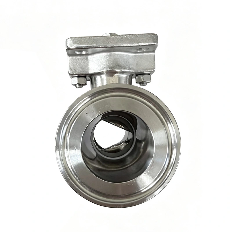 স্যানিটারি ম্যানুয়াল 30° 45° 60° V-পোর্ট বল ভালভ